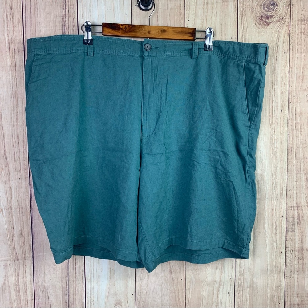 Men's Teal Marc Anthony Linen Blend Shorts‎